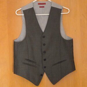 John Varvatos Star USA Waistcoat Suit Vest Mens S Gray Formal Wedding Career